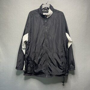 Vintage 90s Nike Black White Windbreaker Jacket XL Lightweight Nylon Shell